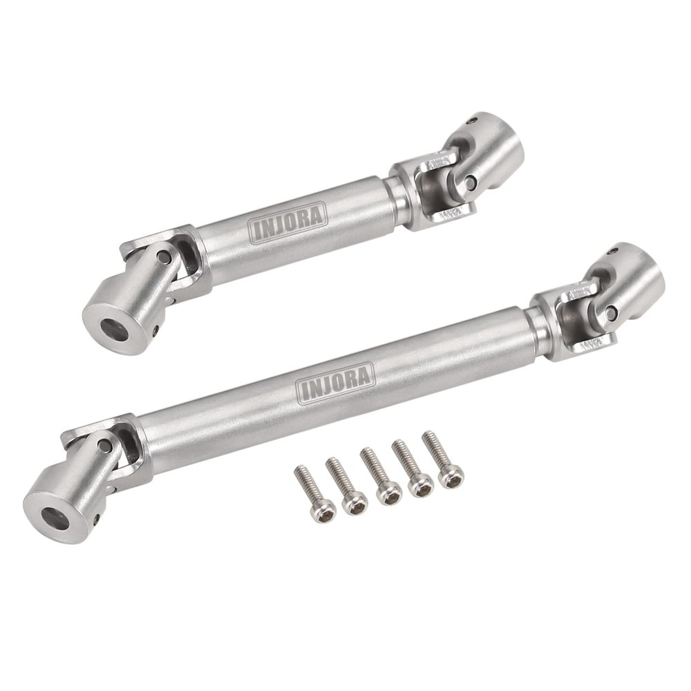 INJORA 20g Steel Stainless Steel Front Rear Center Drive Shaft for SCX24 Gladiator Dodge Power Wagon Axial Upgrade Parts, 2Pcs
