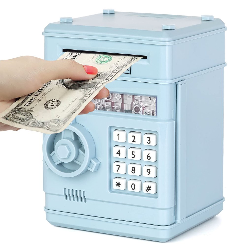 Refasy Piggy Bank,Money Bank Cash Coin Can ATM Bank with Password Kids Safe Electronic Toys for 8 Year Old Boys Girls Birthday for Child