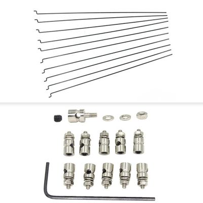 HobbyPark RC Plane Pushrod Connector Linkage Stoppers D1.3mm & Z Style Pull/Push Rods 1.2mm x L180mm