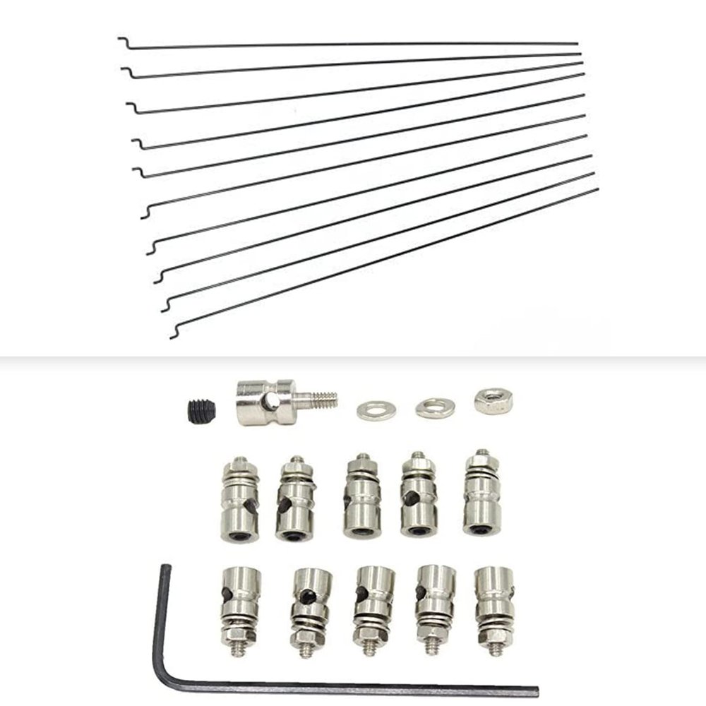 HobbyPark RC Plane Pushrod Connector Linkage Stoppers D1.3mm & Z Style Pull/Push Rods 1.2mm x L180mm