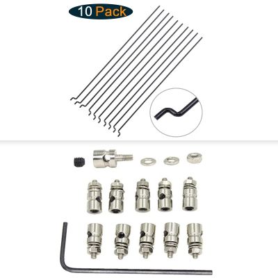 HobbyPark RC Plane Pushrod Connector Linkage Stoppers D1.3mm & Z Style Pull/Push Rods 1.2mm x L120mm