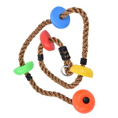194cm Disc Swing Rope Plastic Tree Climbing Rope Disc Swing Multicolor Platforms for Children Balconies Courtyards Outdoor