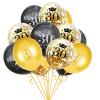 30th Birthday Party Balloons 12 Inch 30 Year Old Balloon Gold and Black Party Decorations Gold Confetti Latex Balloon Ribbon for 30 Year Old Anniversary Theme Birthday Party Supplies(30 Pack) view 1