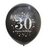 30th Birthday Party Balloons 12 Inch 30 Year Old Balloon Gold and Black Party Decorations Gold Confetti Latex Balloon Ribbon for 30 Year Old Anniversary Theme Birthday Party Supplies(30 Pack) view 3