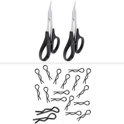 HobbyPark 1/16 1/18 RC Body Clips 1.0mm Rod & RC Body Curved Scissors