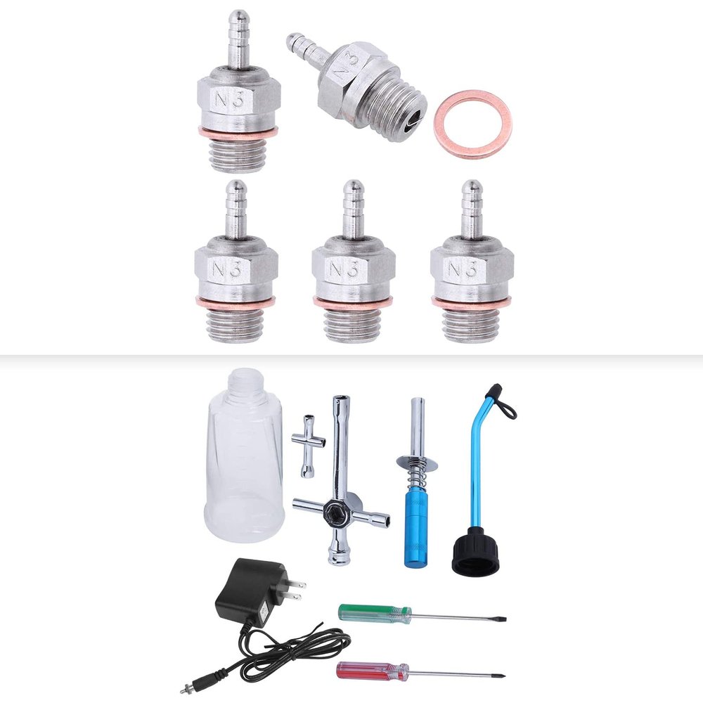 HobbyPark RC Nitro Car Starter Kit & 5-Pack Glow Plugs No.3 N3