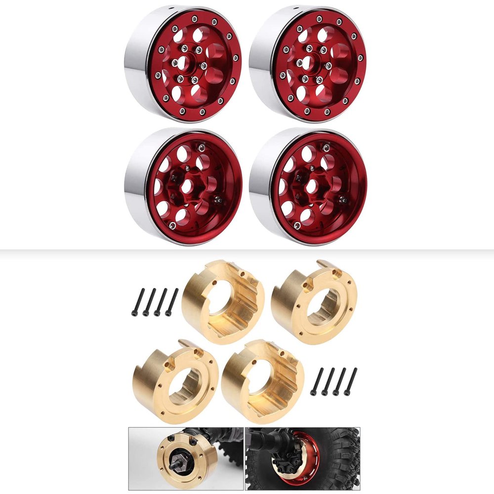 HobbyPark Brass Steering Knuckle Weight & 1.9 Beadlock Wheels for Traxxas TRX-4