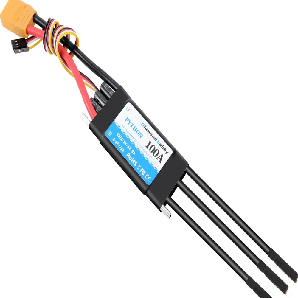 DH 100A 2-6S Waterproof Brushless ESC Electronic Speed Controller with 5V/6V 8A BEC and XT90 4.0mm Banana Head Connector for Model Ship RC Boat