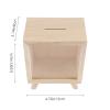 Ipetboom 1Pc Piggy Bank, Wooden Piggy Bank Clear Savings Box Tip Jar Savings Jar Decorative Shadow Box Clear Tips Bank Money for Money Cash, Deposit Only view 2