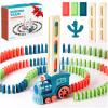 200 PCS Domino Train Toys Set, Automatic Dominos Building and Stacking Creative Game 4-8, Electric Dominoes Stem Montessori Toys for Kids Autistic Boys Girls 3 4 5 6 Year Old Valentines Birthday Gifts view 1