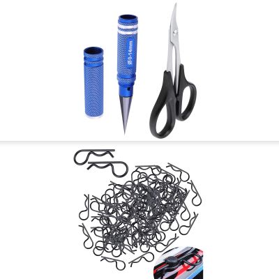 HobbyPark RC Body Clips & RC Body Trimming Scissors Curved, Body Reamer