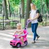 OLAKIDS 4 in 1 Ride on Push Car, Toddlers Stroller Sliding Walking with Horn, Music, Lights, Removable Guardrails and Handle, Underneath Storage, Baby Foot-to-Floor Walker Boys Girls (Pink) view 2