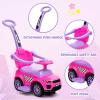 OLAKIDS 4 in 1 Ride on Push Car, Toddlers Stroller Sliding Walking with Horn, Music, Lights, Removable Guardrails and Handle, Underneath Storage, Baby Foot-to-Floor Walker Boys Girls (Pink) view 4