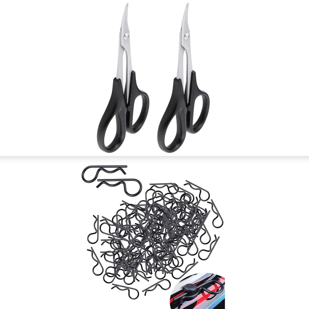 HobbyPark RC Body Clips & RC Body Trimming Scissors Curved