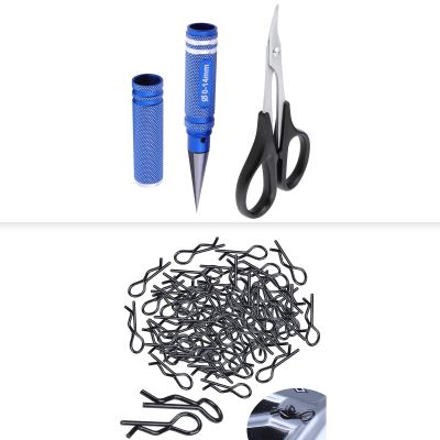 HobbyPark RC Body Trimming Scissors Curved, Body Reamer & RC Car Body Clips for 1/8 Scale