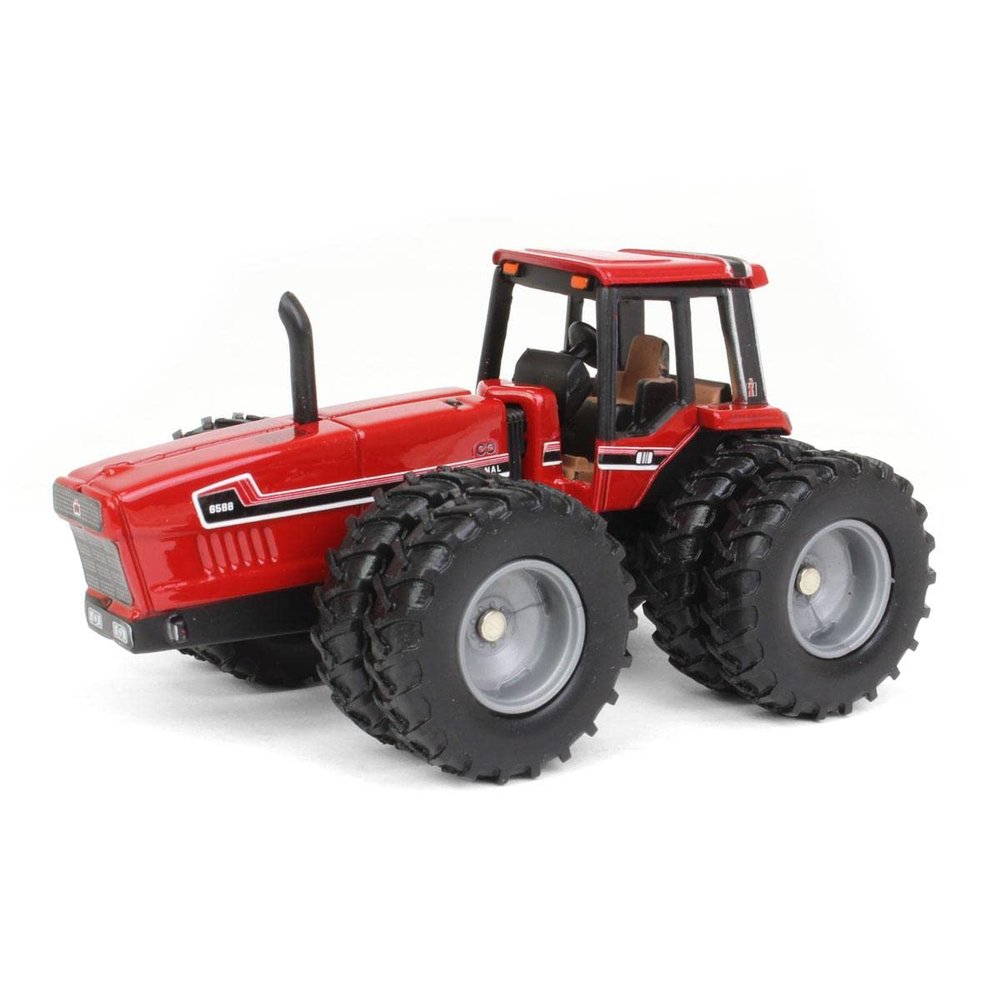 ERTL 1/64 International 6588 2+2 Tractor with Front & Rear Duals & Center Pivot Articulation, Compatible with 1:64 Scale Implements, Red, Ages 3+