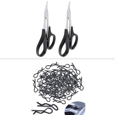 HobbyPark RC Body Trimming Scissors Curved & RC Car Body Clips for 1/8 Scale