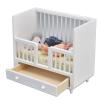 1/12 Miniature Wooden Crib & Cradle Bed - Baby Doll Nursery Furniture Accessories - DIY Miniature Dollhouse Bed view 1