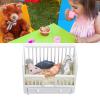 1/12 Miniature Wooden Crib & Cradle Bed - Baby Doll Nursery Furniture Accessories - DIY Miniature Dollhouse Bed view 3
