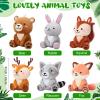 Aoriher 6 Pcs Mini Woodland Animals Stuffed Gift 4 Inch Cute Bear Rabbit Squirrel Raccoon Stuffed Keychain for Shower Birthday Party Centerpiece Decor(Regular Style) view 2