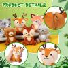 Aoriher 6 Pcs Mini Woodland Animals Stuffed Gift 4 Inch Cute Bear Rabbit Squirrel Raccoon Stuffed Keychain for Shower Birthday Party Centerpiece Decor(Regular Style) view 3
