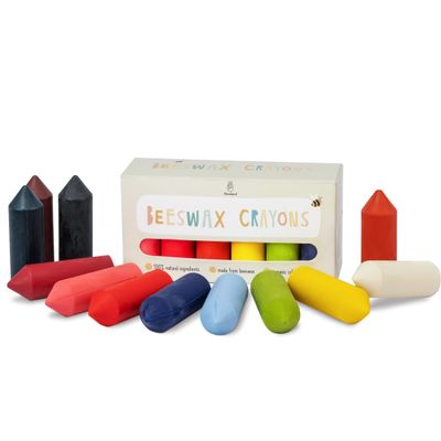 Ehrenkind Beeswax Crayons 12 Vibrant Colors | 100% Natural for toddlers from 1 year | safe food quality | Crayons for Toddlers 1-3