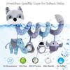 Car Seat Toys, Baby Toy 3-6 Months Carseat Stroller Toys Infant Spiral Activity Toy 0-3 Month, Hanging Car Toys for Babies 0-6 Months Newborn Boys Girls with Music Rattle Squeaker - Gray Fox view 3