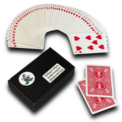 Ted's Sterling Magic Bicycle One Way Force Deck Trick Kit with Bonus Short Cards, Red Back Hearts (Seven)