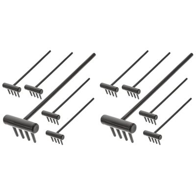 LUOZZY 12 Pcs Zen Mini Rakes Sandbox Rakes Table Small Rakes Garden Miniature Rakes (Black)