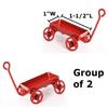 Factory Direct Craft Group of 2 Miniature Painted Lil Red Wagons with Moving Wheels for Dollhouses, Fairy Gardens, and Embellishing view 3