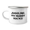 Best Juggling Gifts, Juggling. My Hobby Rocks!, Holiday 12oz Camper Mug For Juggling view 1