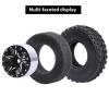1.0 Beadlock Wheels & Tires Set & Aluminum Servo Horn for Axial SCX24 view 4