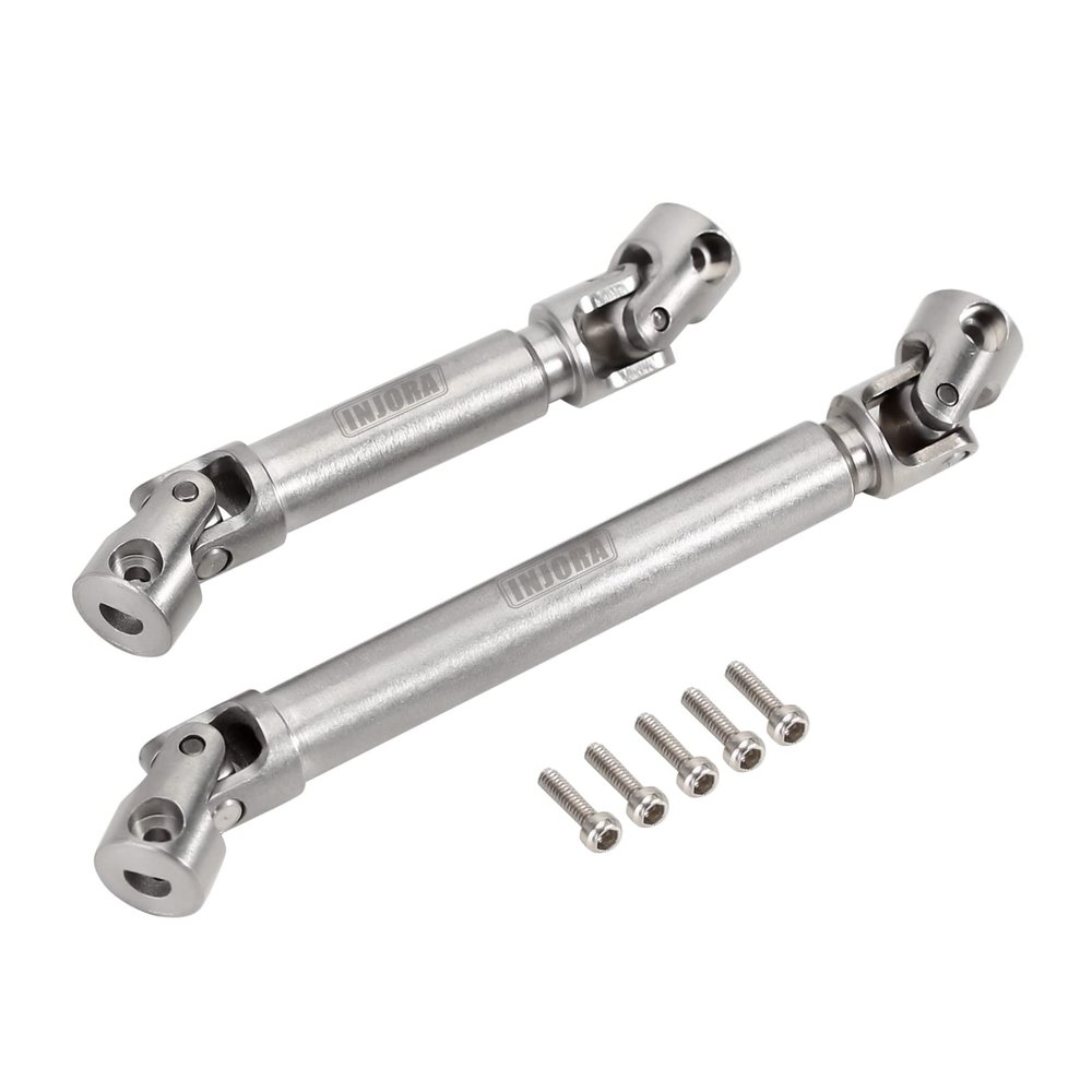 INJORA Center Drive Shaft Stainless Steel D-Shaped Hole Drive Shaft for SCX24 Gladiator Dodge Power Wagon 1/24 RC Crawler Upgrade Parts, 20g/Set
