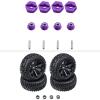 HobbyPark 2.99 inch / 76mm Rubber RC Car Tires Wheel Set & 12mm Hex Wheel Hubs Adapter, M4 Lock Nuts view 1