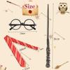 Abitoncc Wizard Costume Accessories Set Cosplay Props Gifts Magic Wand Tie Eyeglass Frame for Fans Birthday Halloween Dress-Up Party view 2