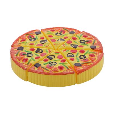 WEISHA Pizza Toy 1 Whole Round Pizza 6Pcs Small Pizza Toy Child Kitchen Simulation Pizza Party Fast Food Play Food Toy for Kids Kitchen Toy