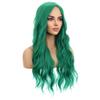 MAGQOO Green Wig for Women Girls Long Curly Wavy Emerald Green Wigs Middle Part Heat Resistant Hight Density Synthetic St.Patrick's Day view 3