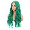 MAGQOO Green Wig for Women Girls Long Curly Wavy Emerald Green Wigs Middle Part Heat Resistant Hight Density Synthetic St.Patrick's Day view 4