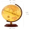 HRTC World Globe World Globe Antique Desktop Globe Lighting World Globe with Wooden Stand Built-in Led Lights Elegant Newest 9.8" Diameter Clear Text Marking view 2