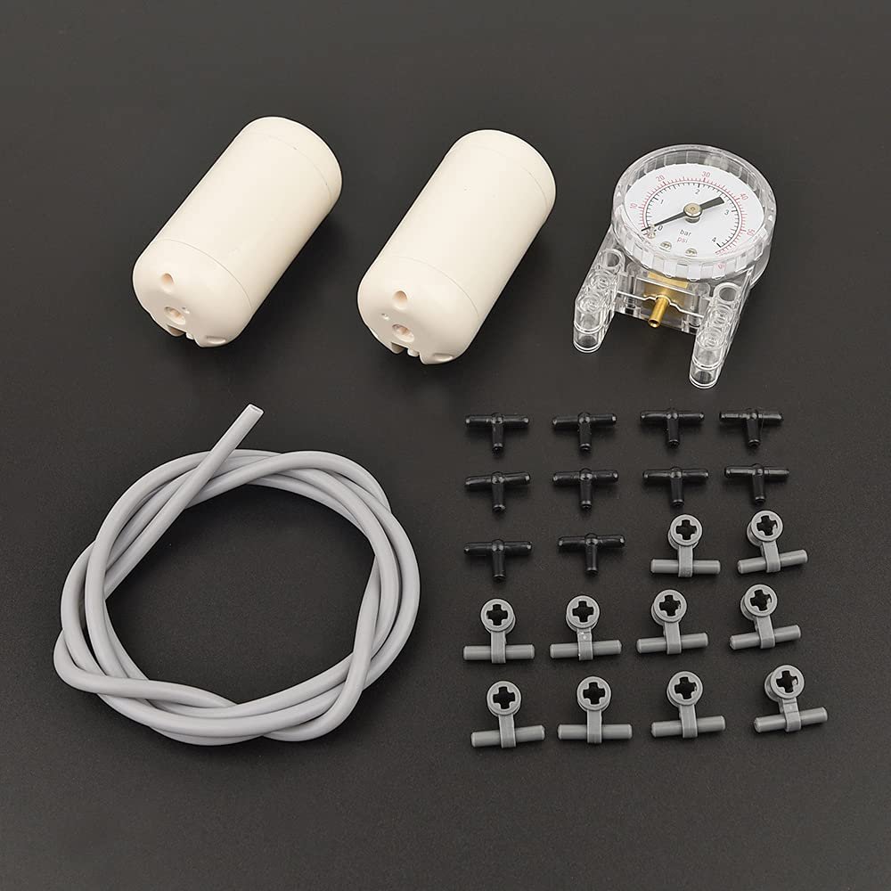 KKXX MOC Spare Parts, Air Pressure Tanks Air Pressure Gauge Accessories, 24 Pieces Modification Upgrade Tool Accessory Kit