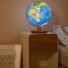 HRTC World Globe Light Up 5 Color Glowing World Globe 2 in 1 Globe Small Globe Geographic Globe with Wooden Frame Base Clear Text Marking view 4