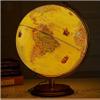 HRTC World Globe Classic Retro World Earth Desktop Basic Rotating Geographical Earthwood Base Lighting World Gelast 12.5" Clear Text Marking view 1