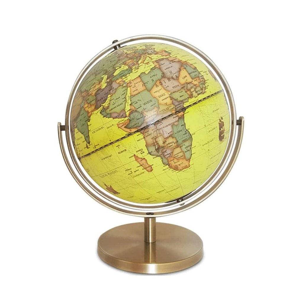 HRTC World Globe Education Adult Desktop Geographical Globe 12.5 -inch Large Earth 720 Rotation World Globe with Metal Bracket Clear Text Marking