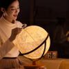 HRTC World Globe Classic Latest Version Illuminated World Globe with Wooden Stand 2 in 1 Geographic Large Globe Antique Table Top Globe 30 Cm Clear Text Marking view 2