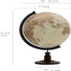 HRTC World Globe Classic Newest Retro English Globe Black Ocean Geography Globe Desktop Globe Decoration Handmade World Globe Clear Text Marking view 2