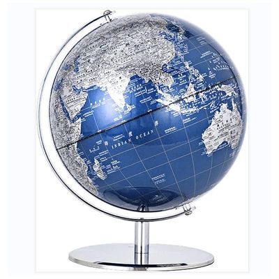 HRTC World Globe Geography Educational World Globe Kids Adult 720 Rotating Globe Desktop Decorative Globe 11.8 Inch Clear Text Marking