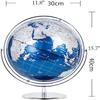 HRTC World Globe Geography Educational World Globe Kids Adult 720 Rotating Globe Desktop Decorative Globe 11.8 Inch Clear Text Marking view 3