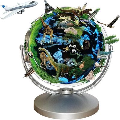 HRTC World Globe Newest Smart Globe Lighting World Globe Ar Educational Globe with Kids Globe Stand World Globe Office and Classroom Clear Text Marking