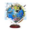 HRTC World Globe Elegant Classic Retro World Earth Education Map with A Wooden Rack Blue Ocean World Gelast 12.5" Clear Text Marking view 1