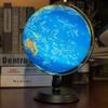 HRTC World Globe Practical Kids World Globe with Wooden Base Desktop Geo Globe Lighting Larger Size 9.8" Educational Globe Clear Text Marking view 3